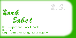 mark sabel business card